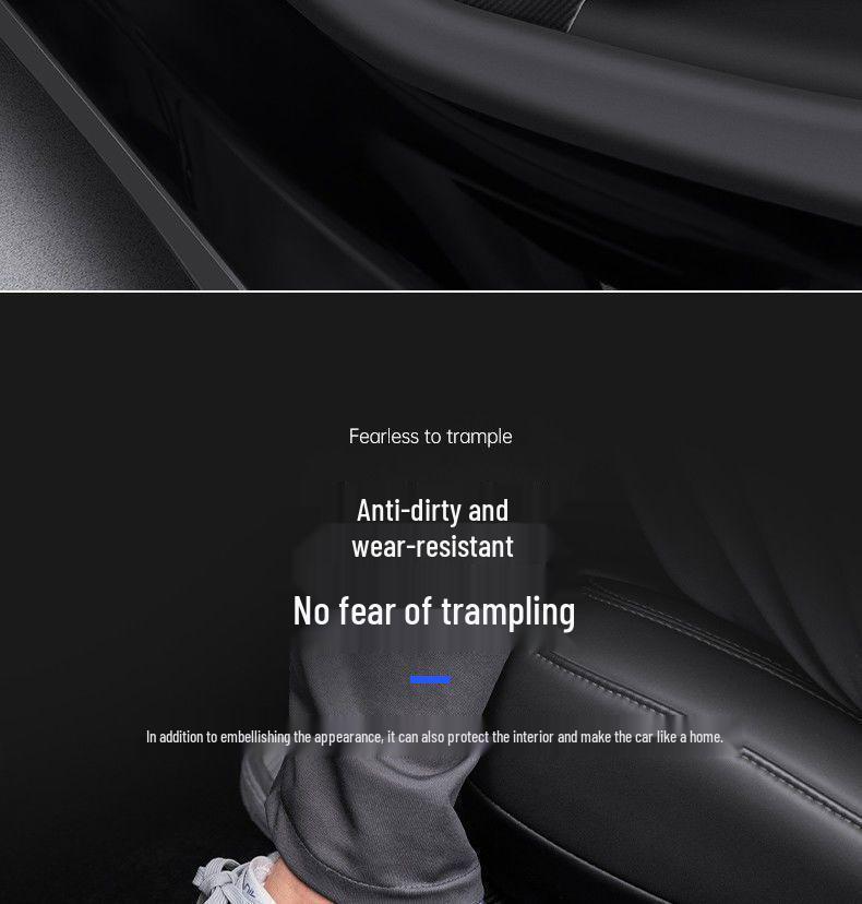 Tesla Model Y Carbon Fiber Rear Seat Corner Anti-Kick Protector Sill Strip