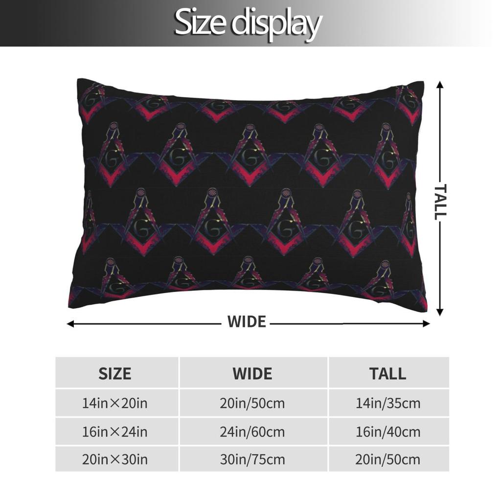 Freemason Compass Masonic Rectangle Pillowcase Cushion Cover Decorative Bedroom Bed Home Comfort Throw Pillow