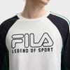 FILA Original Retro Fashion Casual Comfortable Versatile Knitted Short Sleeve T-Shirt Men Tops Cloud-Mushroom-White F11M539120FWT