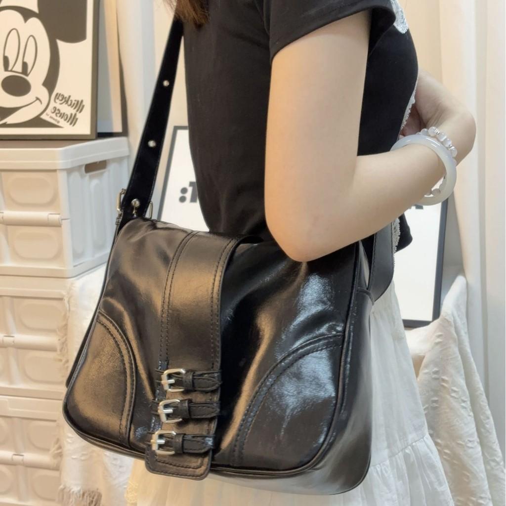 Ielgy Korean Version Large-Capacity Armpit Order Shoulder Tote Bag Retro High-End Hot Girl Motorcycle Bag