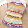 Kids Girls Rainbow-Print Tank Top and Shorts Set