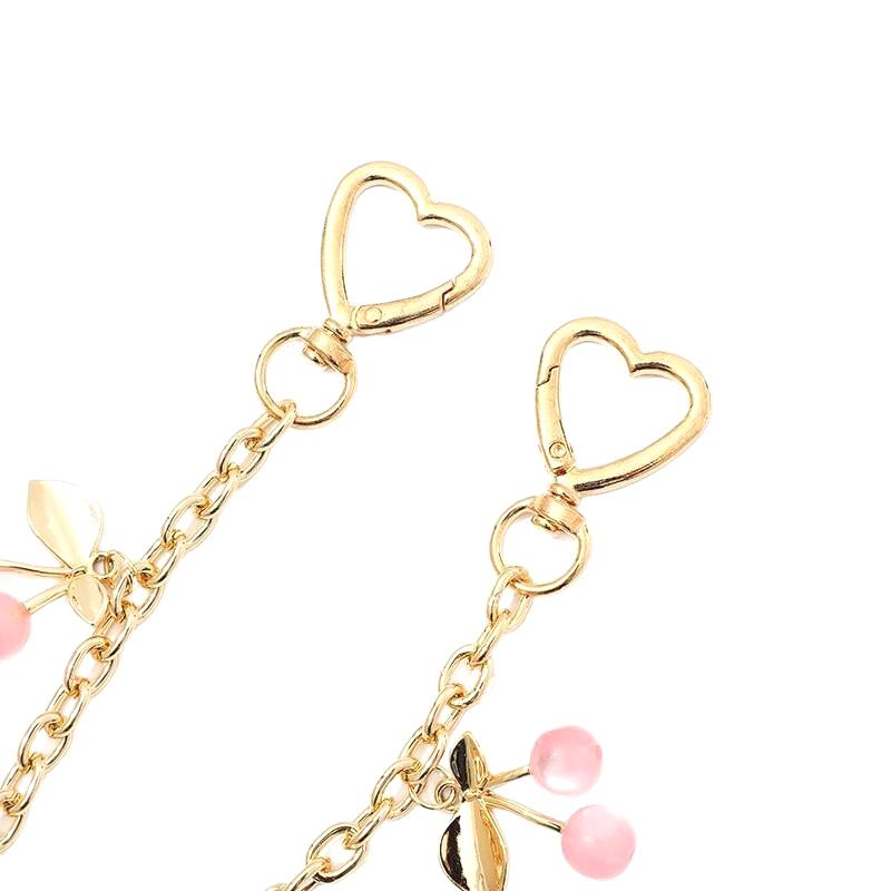 Pendant Flash Cherry Bag Decorated With Multi-Colored  Car Keychain Pendantcherry Keylink Designer Bag
