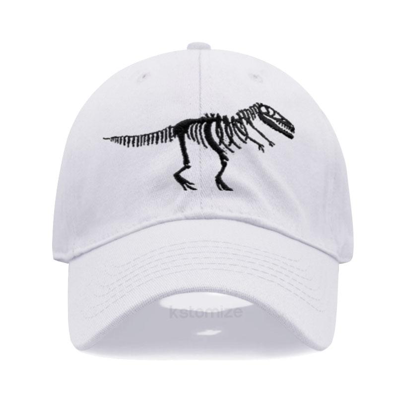 Dinosaur Skeleton Embroidered Baseball Cap for Women Men Fashion Adjustable Soft Cotton Dad Hat Unisex Classic Golf Caps
