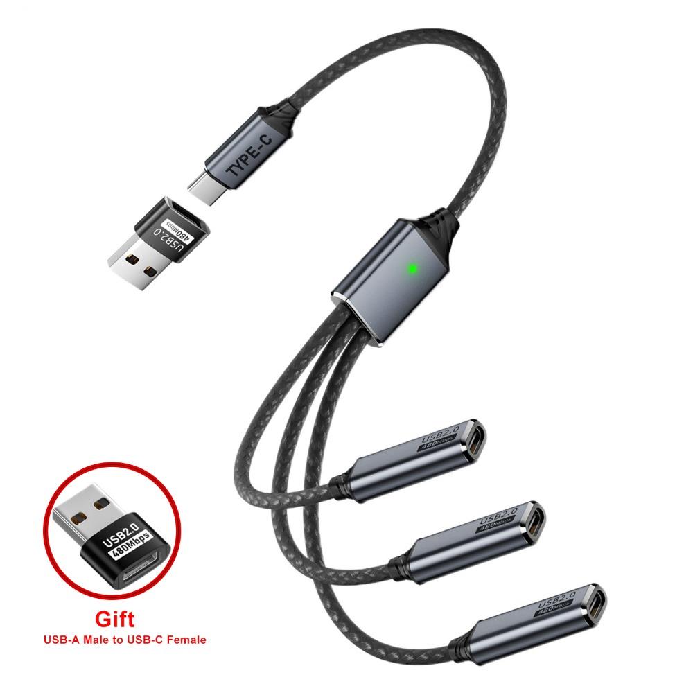 

Передача данных USB-C Хаб Папа к Маме OTG Адаптер Многофункциональный 3-в-1 USB Сплиттер Авто USB-C 1 to 3