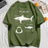 Great White Shark Anatomy T-Shirt New Summer Men Street Short Sleeve Hip Hop Punk Style Boy Casual Tops Oversize White Tees