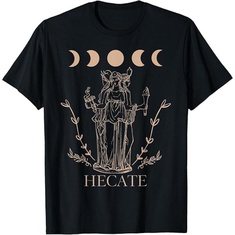2026 Novelty Triple Moon Goddess Hecate Tarot Card Unisex T Shirt Cotton Tee Women ONeck Casual Streetwear Top Summer New S