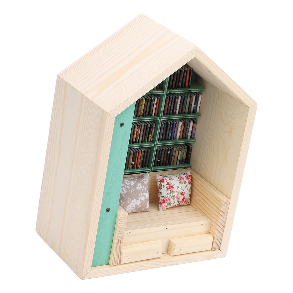 Bookshelf Mini House Kit Wooden Decorative Exquisite Cute Long Life Tiny House Kit for Bedroom Study