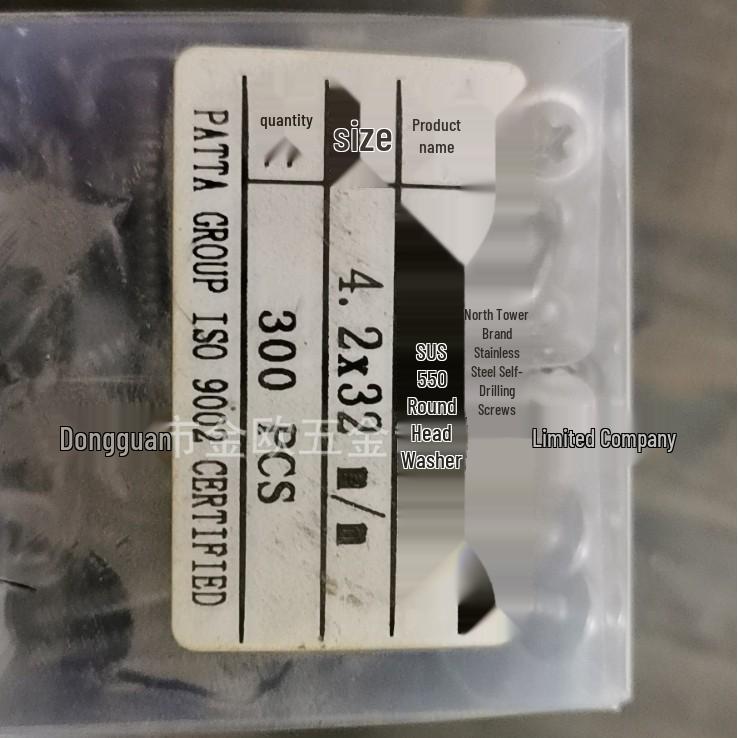 NSSC550 Stainless Steel Corrosion-Resistant Self-Drilling Screw with Round Washer Pan Head