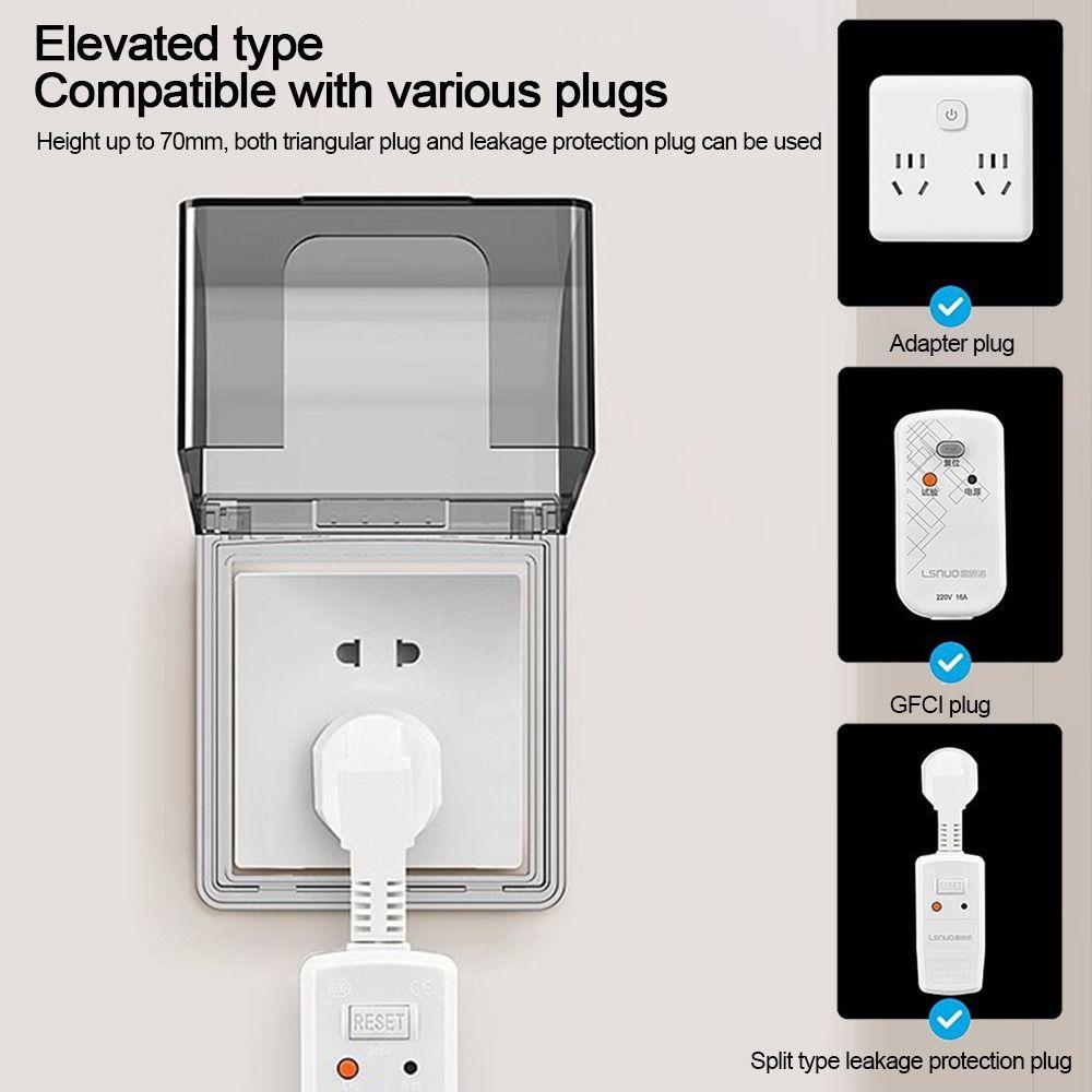 Wall-mounted Switch Protective Cover Plastic Self-Adhesive Enlarged Protection Socket 86 Type Splash-Proof Box Wall