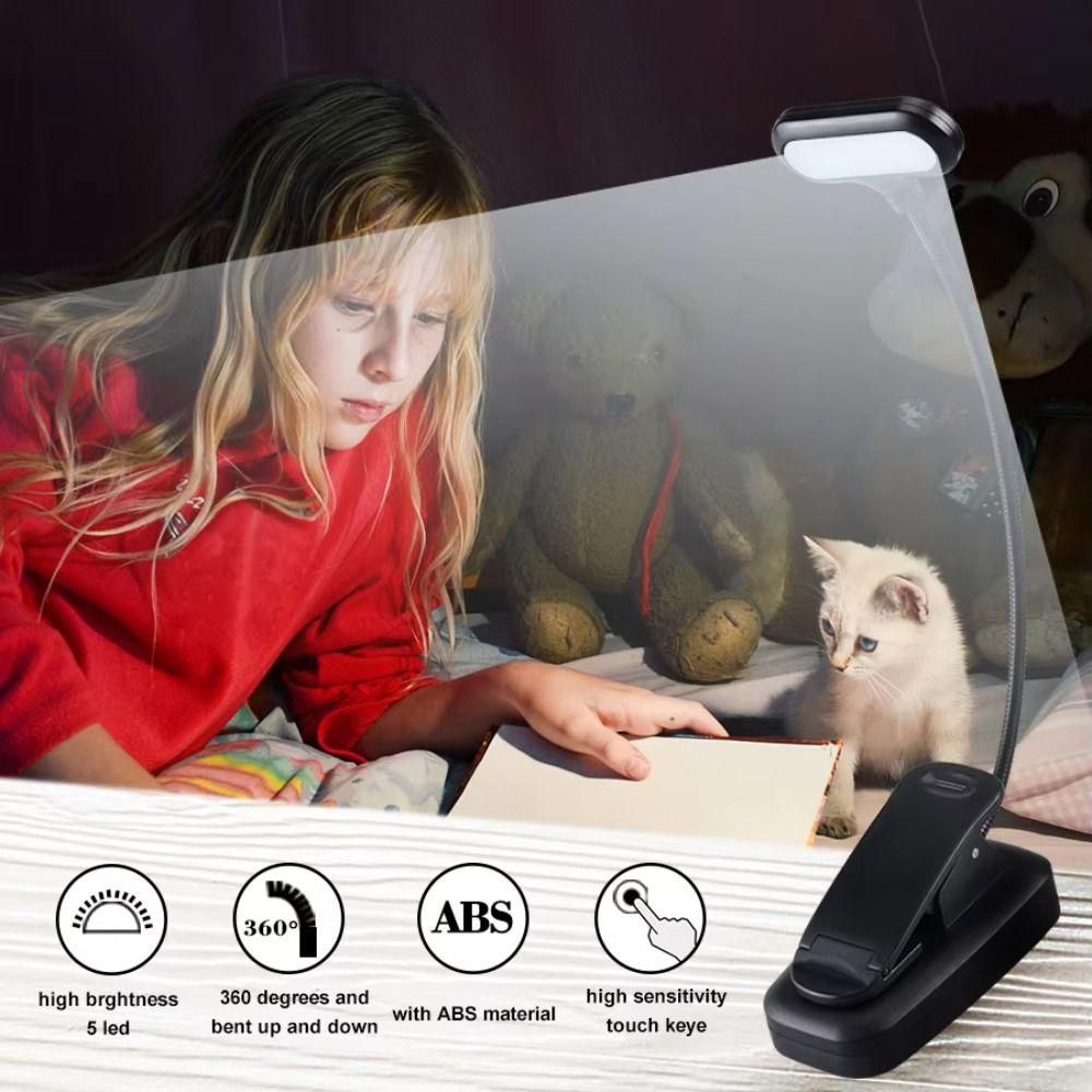With Clip LED Book Lamp 360-degree Folding Night Light Portable Bedside Study Light  Home