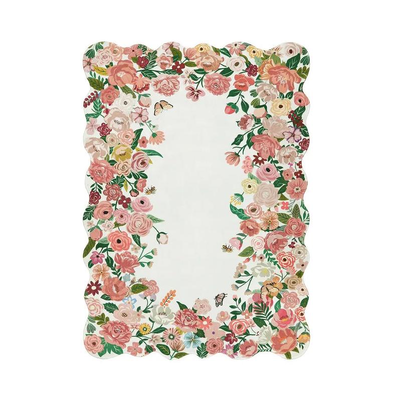 Living Room Carpet Machine Washable Non-slip Foldable Floor Mat Pink Country Floral Rug Bedroom Rugs Large Size Home Decor Mats