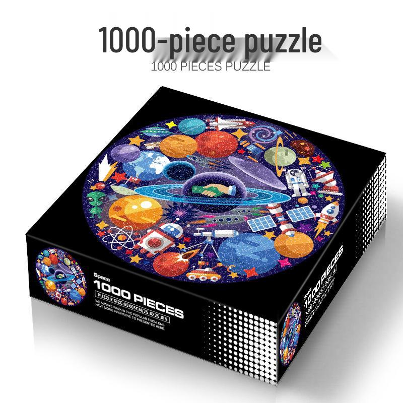 1000-Piece Adult Christmas & Halloween Round Jigsaw Puzzle Decompression Toy