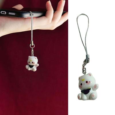 Adorable Cats Keychain with Resin Pendant Portable Accessory for Backpacks and Bags Gifts for Girls and Couples