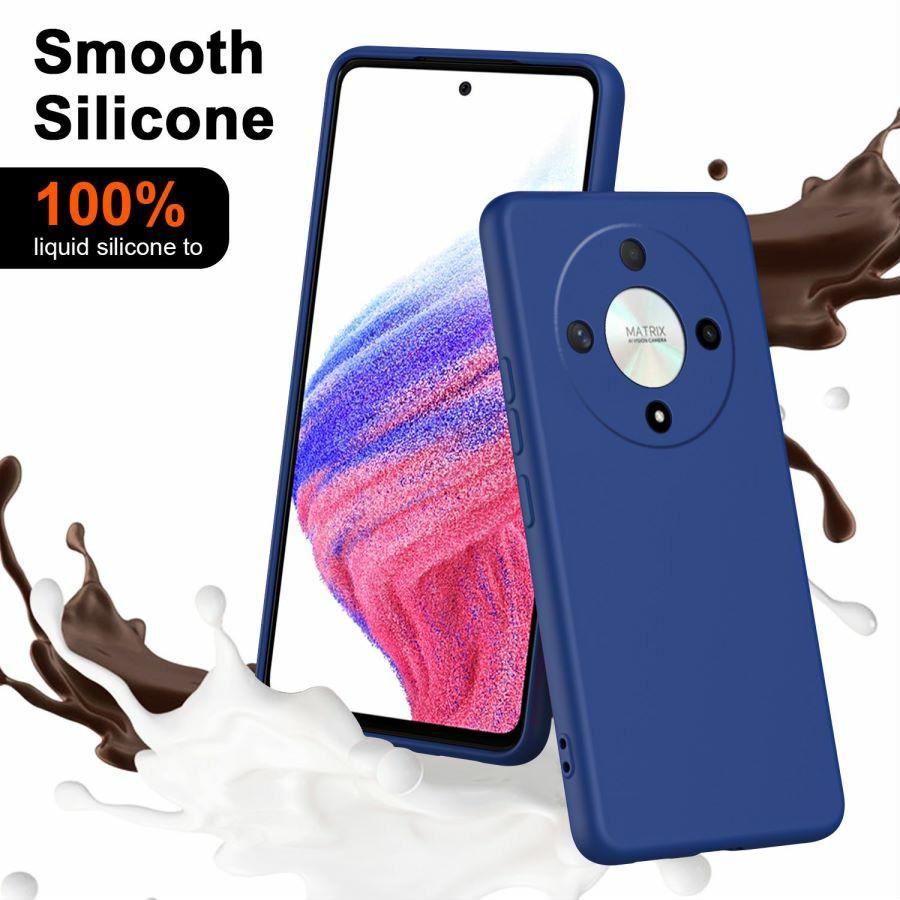 

For Honor X9b 5G/Magic6 Lite 5G Case 2.2mm Rubberized TPU Cover with Soft Fiber Liner Blue