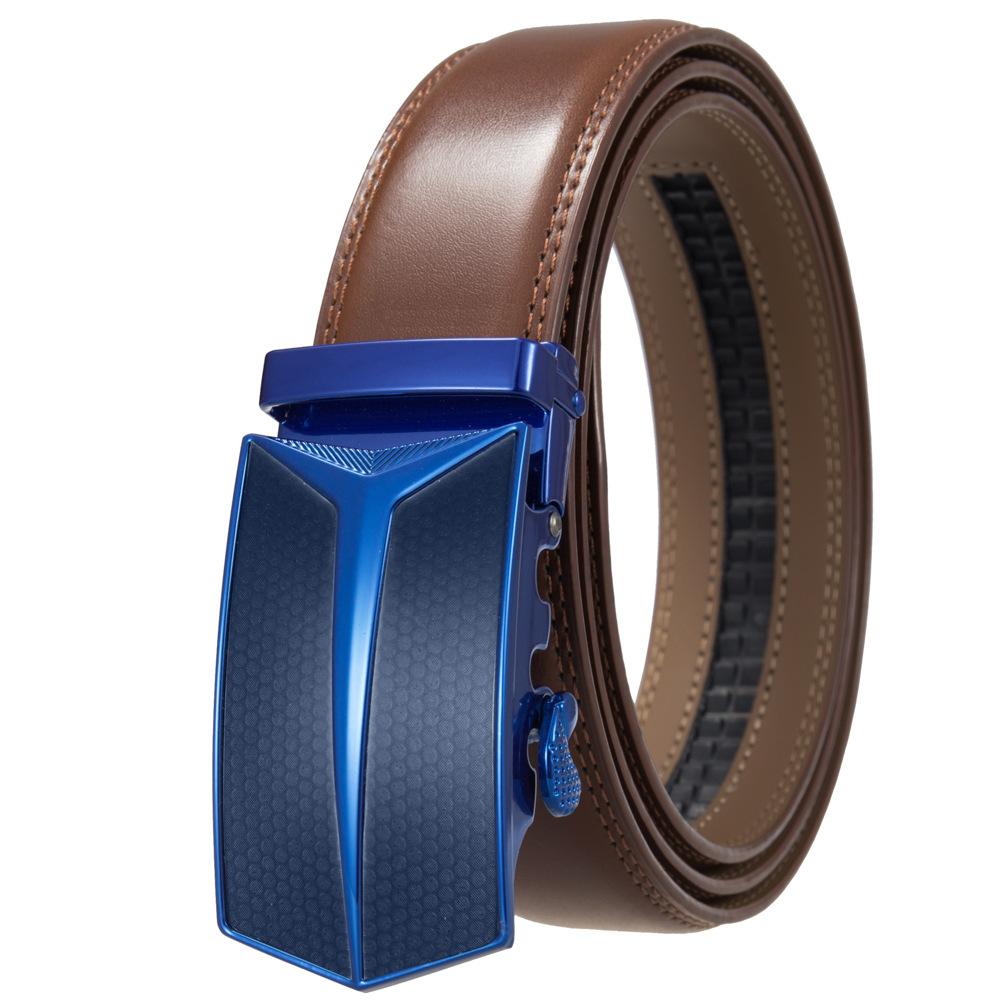 Men'S Belt, Automatic Buckle Cowhide Belt Casual Business Ly36-1314-1