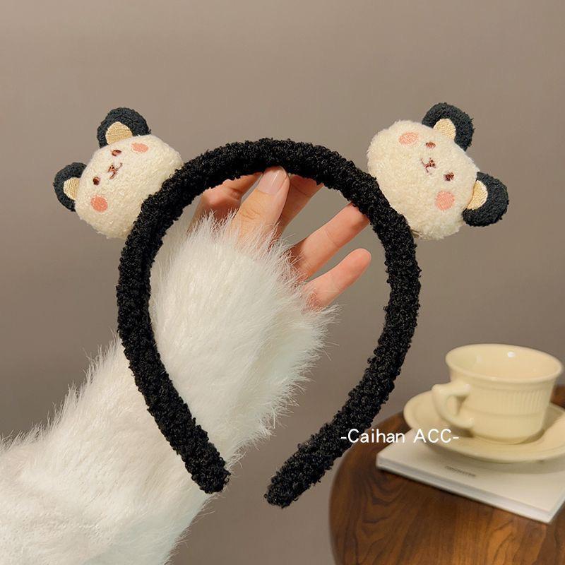 Niedliches Bären-Plüsch-Stirnband für die Gesichtsreinigung bei Frauen - Haarspangen-Accessoire