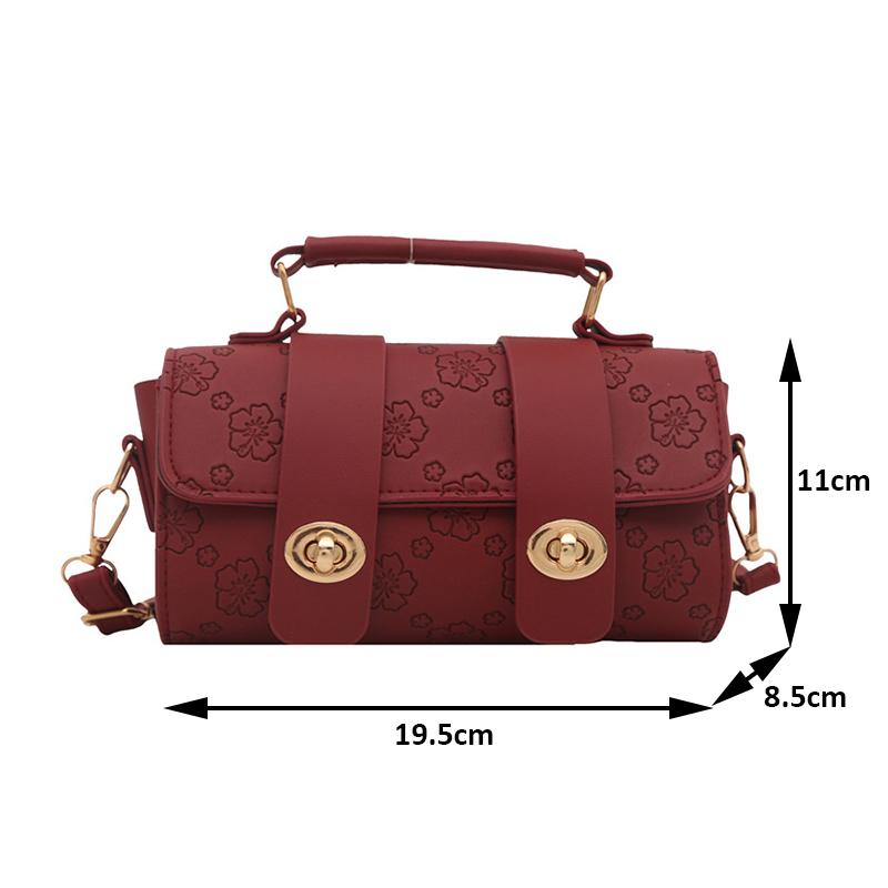 Winter New Trendy Fashion Crossbody Bag Embossed Texture Shoulder Bag Niche Retro Cylindrical Handbag Purse For Women KTY