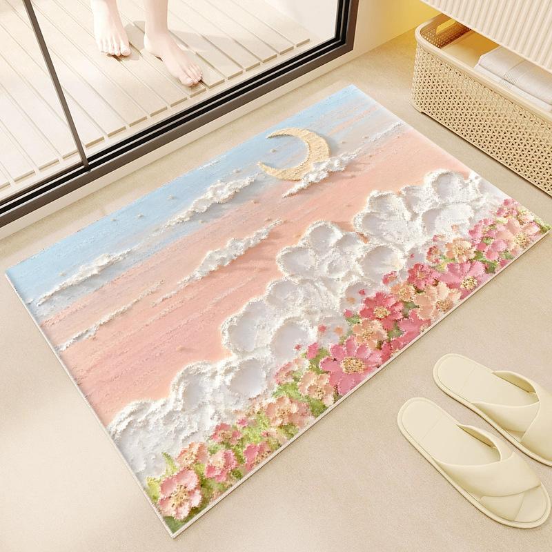 Cartoon Carpet Bathroom Absorbent Soft Floor Mat Bedroom Bedside Decorative Floor Mat Resistant To Dirt