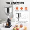 Manual Paste Liquid Filling Machine, 5-100ml Bottle Filler, Adjustable Bottle Filling Machine, Stainless Steel Liquid Filler with Hopper for Milk