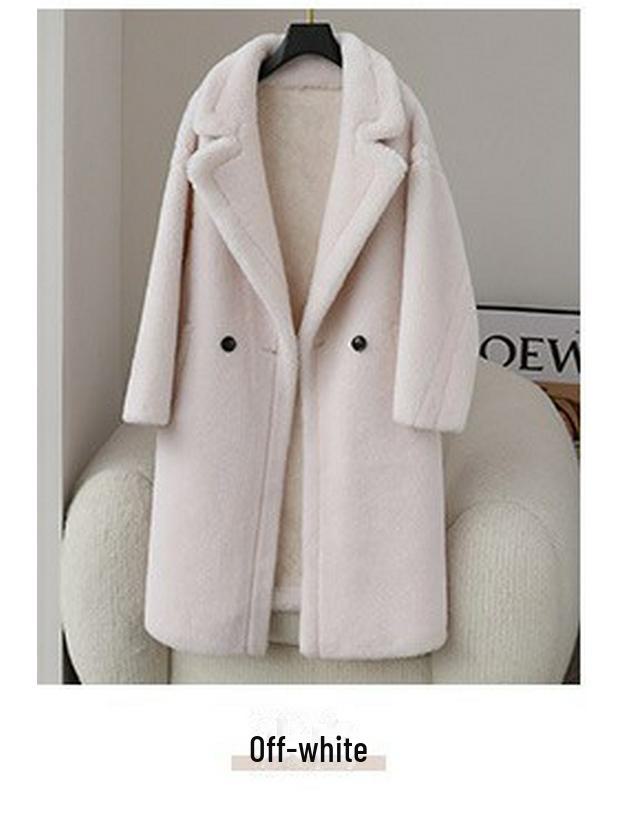 Haining Shearling Fleece Teddy Bear Lambskin Coat