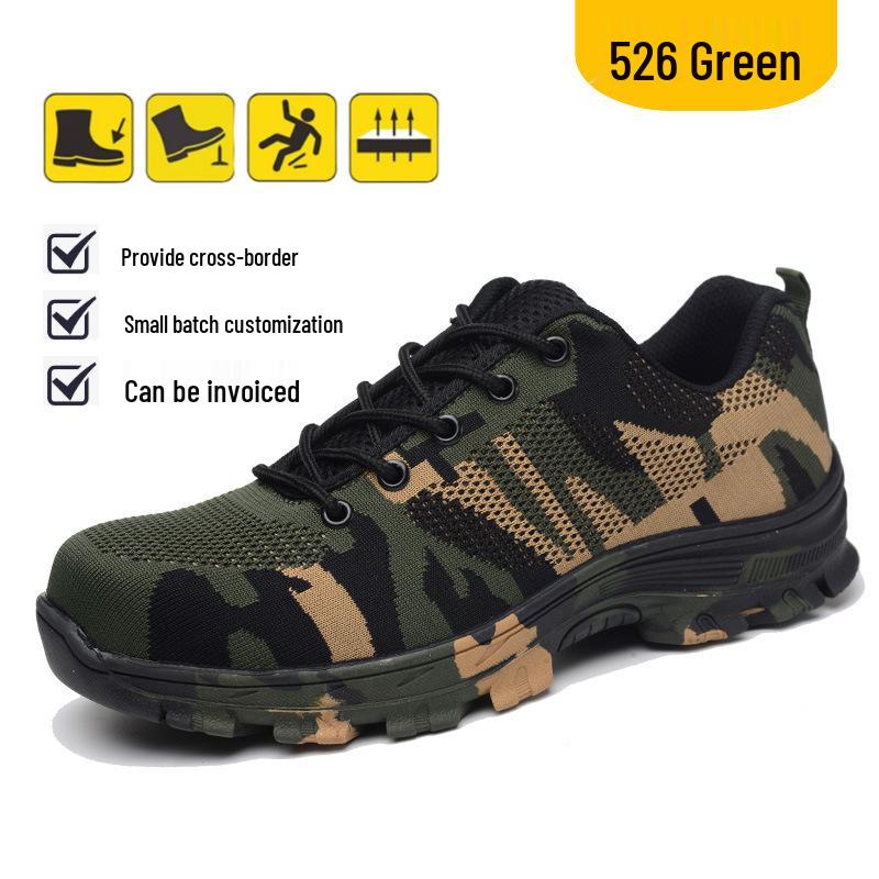 Men's Camouflage Safety Work Shoes - Anti-smash, Anti-puncture, Wear-resistant, Anti-slip, Four Seasons.