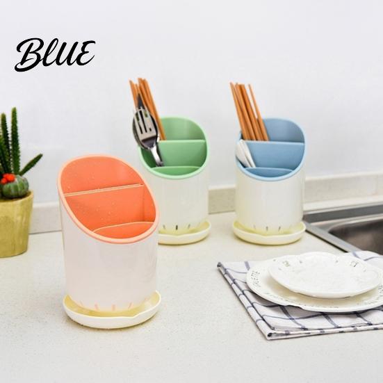 Countertop Drying Rack Organizer with Chopstick Holder Multi-compartment Draining for Utensils Plastic Utensil Drain Easy