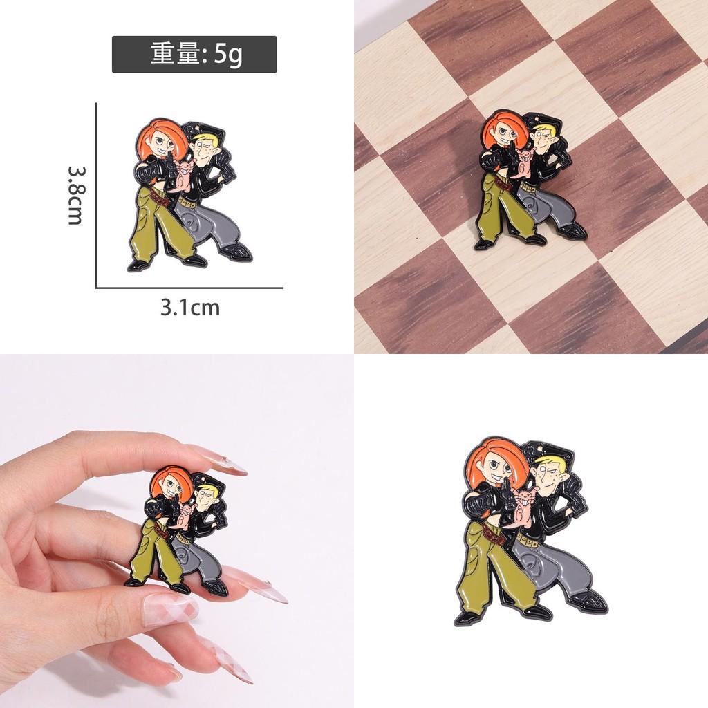 Unique Cartoon Character Metal Brooch For Fun Adventure Enthusiasts In Trendy Style