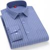 Business Shirts For Men Autumn Long Sleeve Causal Soft Anti-Wrinkle Stripe Checked Print Fashion Man Clothes