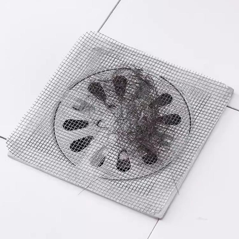 3-50Pcs Disposable Hair Catchers Shower Mesh Shower Drain Covers Floor Sink Strainer Filter Mesh Stickers Bathroom Accessories