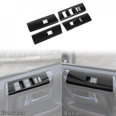 4x Carbon Fiber Window Lift Switch Panel Decor Cover Trim for 4runner SUV 2010+