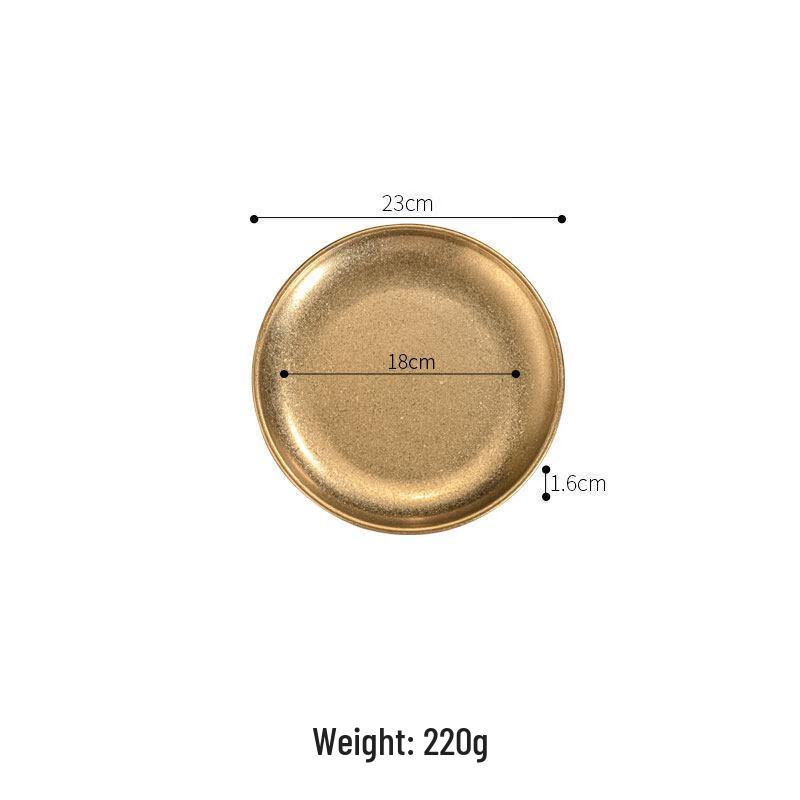 Korean Style Stainless Steel Round Serving Plate