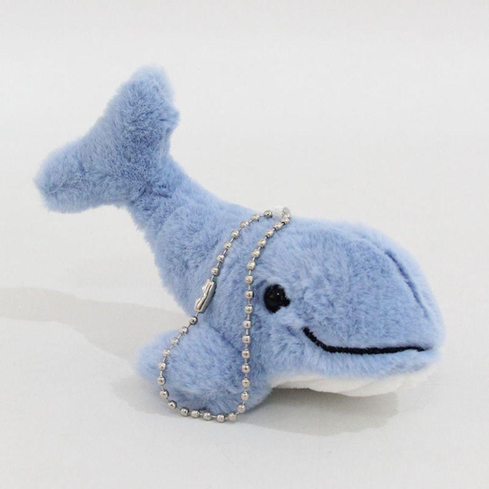 Kawaii Plush Stuffed Whale Keychain Cartoon Marine Organism Keyring  Backpack Decor