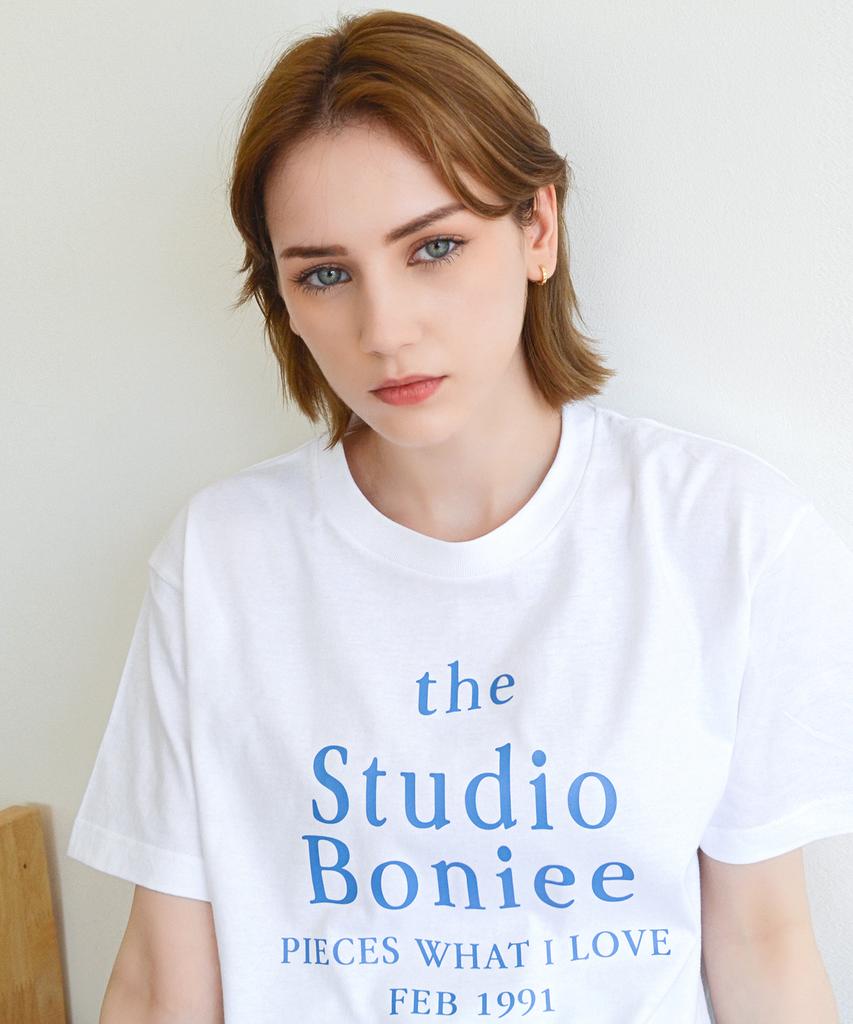 BONIEE Big Typo Slogan Graphic T-Shirt White