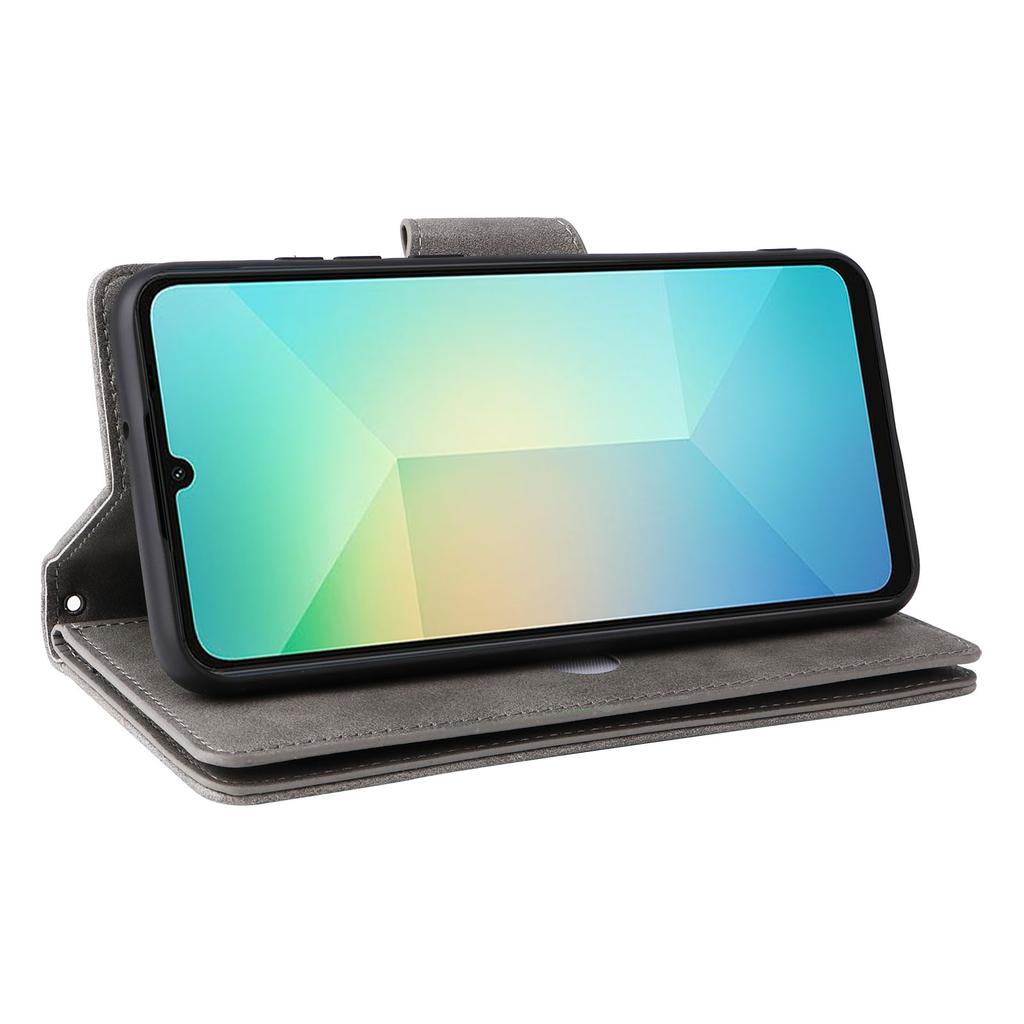 Phone Case For Samsung Galaxy A07 4G/A06 4G/A06 5G Zipper Wallet Rivet Decor Leather Cover with Wrist Strap