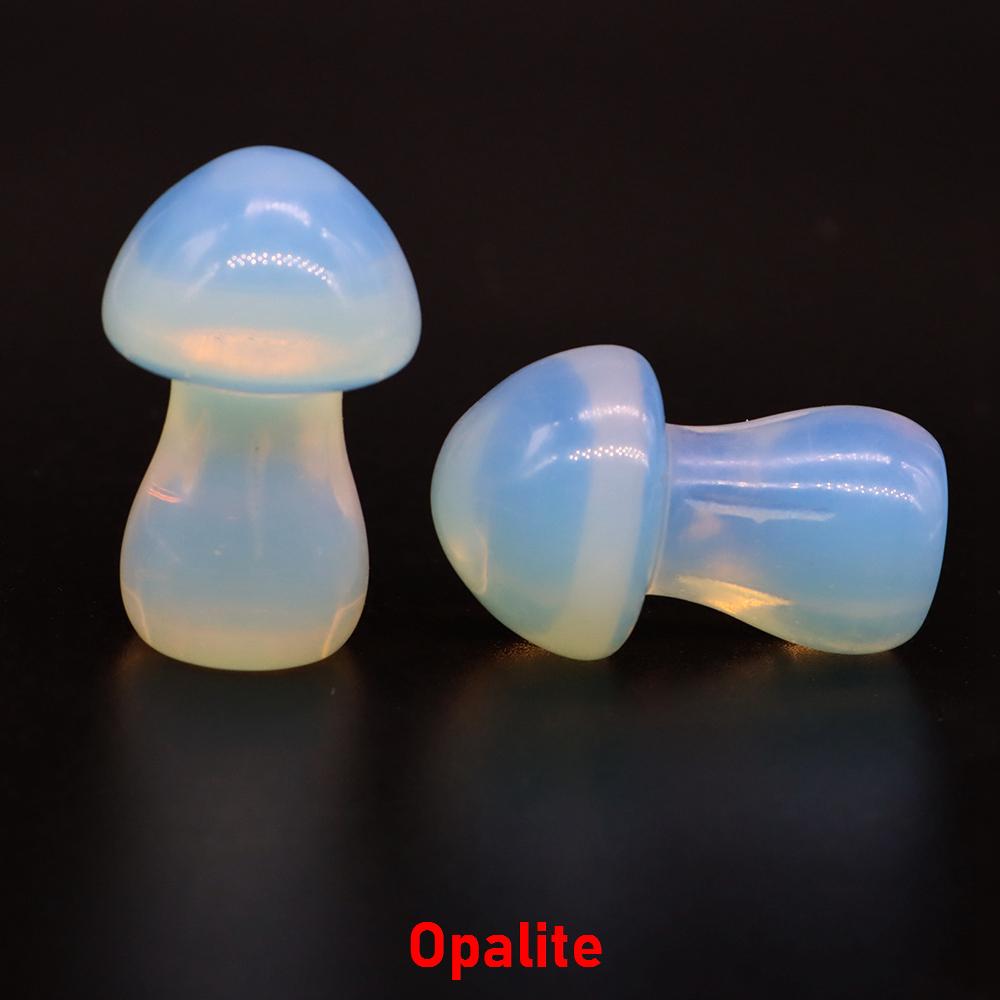 1.5" Natural Crystal Mushroom Gem Quartz Mushroom Mineral Healing Reiki Home Decoration Diy Crafts Gift Aquarium Stone