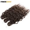 FREEDOM Synthetische Lockige Braiding Haarverlängerungen 24 Zoll/60 cm Lang Tief Wellig Twist Häkelzöpfe Haare Ombre Braun Regenbogen Haare