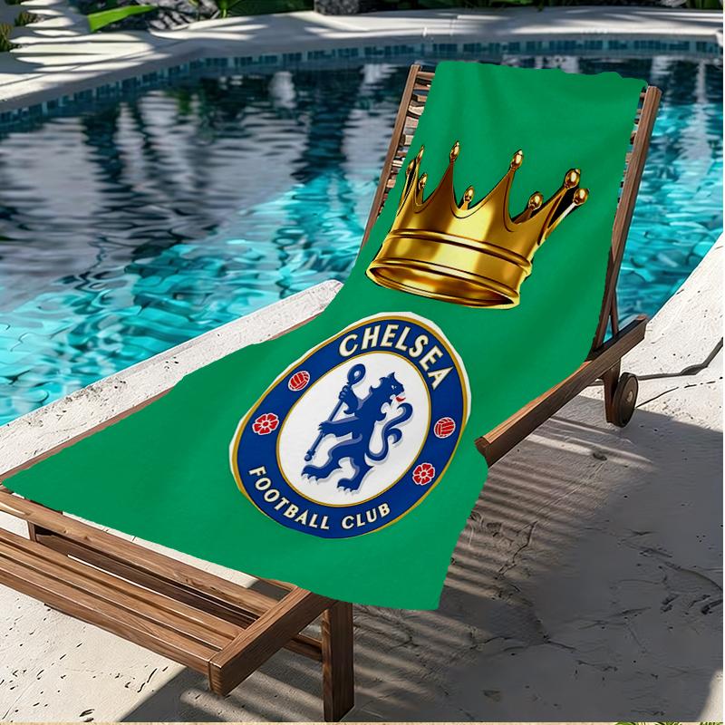 Chelsea F.C. Aufdruck Strandtuch, Vielseitiges Leichtes Saugfähiges Strandtuch für Pool, Surfen, Yoga, Badezimmer, Perfektes Geburtstags- oder Urlaubsgeschenk