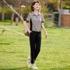 Pasture Mom's Summer Fashion Versatile Lapel Short Sleeve Set
