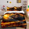 Fiery Lion with Flames. Bedding Sets Duvet Cover Sets Duvet Covers Pillowcases(1*Duvet Cover 2*Pillowcases Without Duvet Insert)