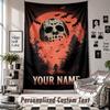 Custom Tapestry Wall Hanging, Friday the 13th Jason Voorhees Personalized Name Text Home Wall Decor