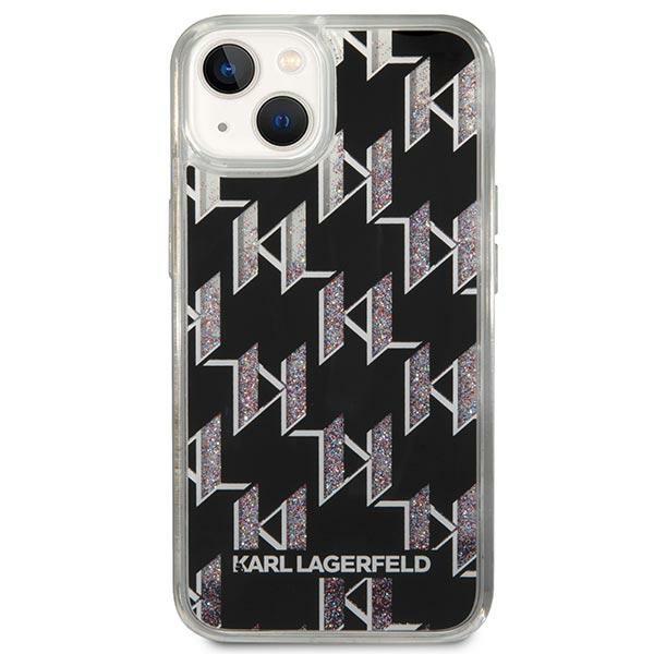 Etui do iPhone 14 Plus Karl Lagerfeld Liquid Glitter Monogram Czarne