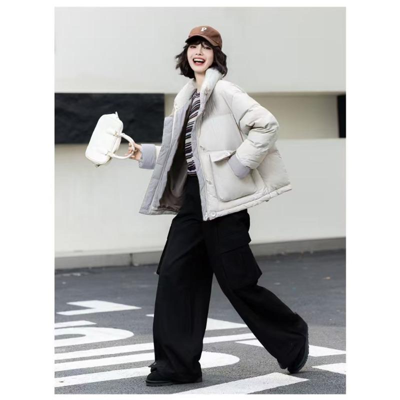 

Зима новый свободный повседневный универсальный хлопок со стойкой воротником для通勤 теплый пуховый хлопок куртка XL (145-84 kg recommended)