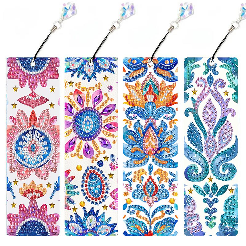 4Pcs Special Shape Animal Diamond Art Painting Bookmarks with Pendant DIY Diamond Art Bookmarks Kits for Adults Book Lovers
