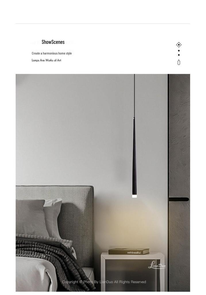 Nordische Minimalistische Hanglamp - Moderne Slaapkamer/Nachtkastlamp, Creatief Langwerpig Ontwerp, Enkele Lamp voor Restaurant of Bar Balie