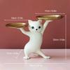 Creative Cat Tray Resin Sculpture Figurine Key Desktop Candy Home Office Table Storage Decoration Accessories Room Animal Decor