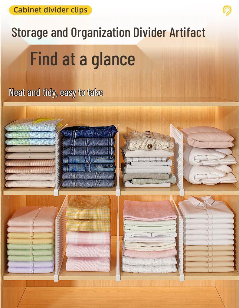 Punch-Free Cabinet & Wardrobe Divider - Multipurpose Storage & Organizer Rack