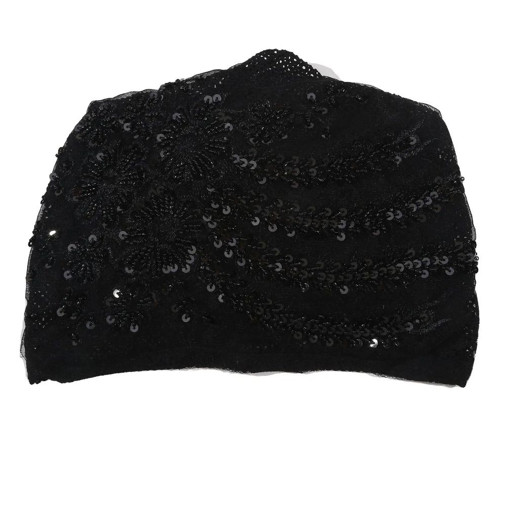 Phoenix Tail Floral Lace Caps Embroidery Beanie Hair Cover Cap Luxury Women Headscarf  Bonnet Hat