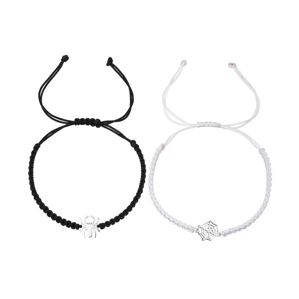 Bracciale Ragno Regolabile Fatto a Mano in Acciaio Inossidabile per Coppia Cartoni Animati Bracciale con Cordino all'Ingrosso
