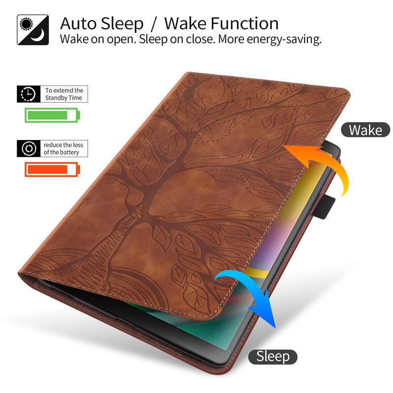 Compatible with iPad Air 13 Case, Tree of Life Embossed Tablet Cover for Mini 3/4/5/6/7, Fits A8/T500/Fire HD8