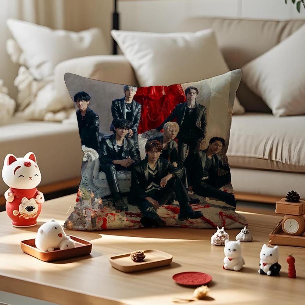 Pop KPOP PPHarmony Cushion Cover Silky Short Plush with Invisible Zipper Dustproof Sofa Pillow Cover for Home Decor